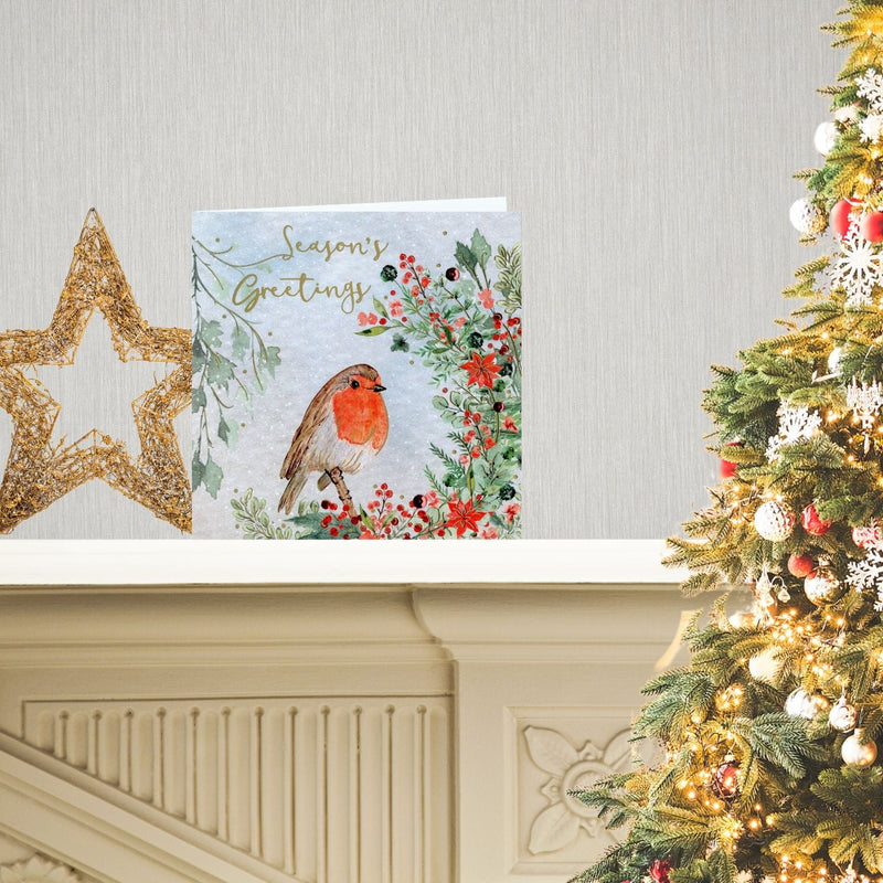 Christmas Premium Boxed Cards Blue/Gold Wreath - Default Title | Zoars ...