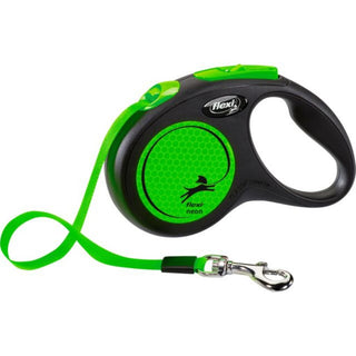 Flexi Retractable Neon Tape Lead Neon Green