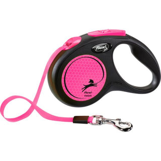 Flexi Retractable Neon Tape Lead Neon Pink