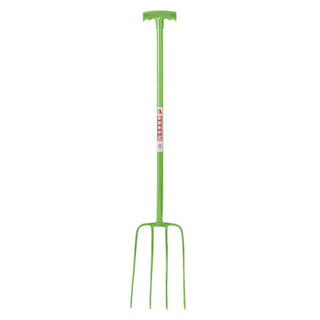 Red Gorilla 4 Prong Tubular Steel Manure Fork T Handle