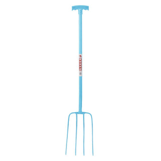Red Gorilla 4 Prong Tubular Steel Manure Fork T Handle