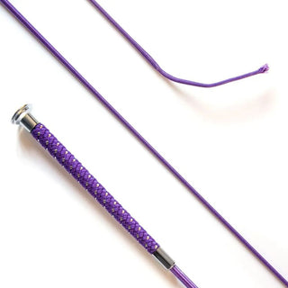 Dressage Whip With Silver Braided Coloured Grip Purple