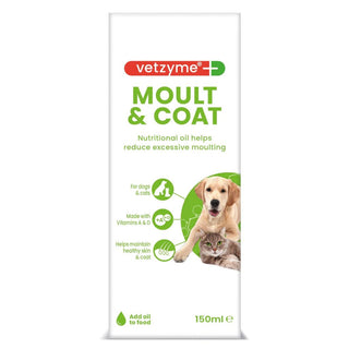 Vetzyme Moult & Coat Oil For Dogs 150ml