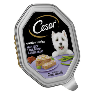 Cesar Garden Terrine Dog Tray With Turkey And Lamb