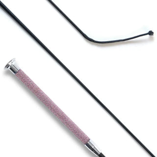 Km Elite Dressage Whip With Pink Crystal Grip
