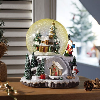 Three Kings Musical Village Snow Globe 12cm