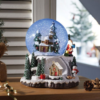 Three Kings Musical Village Snow Globe 12cm