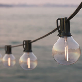 Falmouth USB Solar Festoon Lights Set of 25 Glass Bulbs