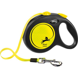 Flexi Retractable Neon Tape Lead Neon Yellow