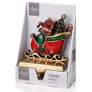 Coloured Metal Sleigh Stocking Holder