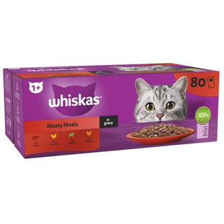 Whiskas 1+ Pouches Meat Meals in Gravy