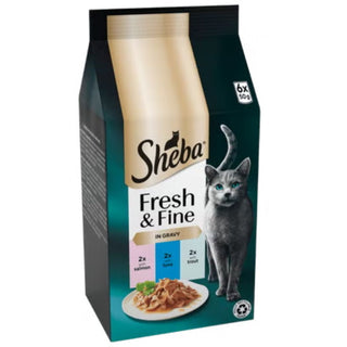 Sheba Fine & Fresh Cat Pouch Tuna & Salmon In Gravy