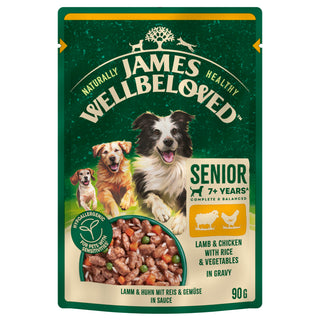 James Wellbeloved Senior Lamb & Chicken in Gravy Pouch