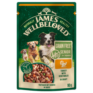 James Wellbeloved Grain Free Senior Turkey in Gravy Pouch