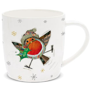 Bug Art Christmas Robin Mug