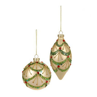 Matt Ivory Traditional Scallop Glass 2 Assorted Ball-Drop