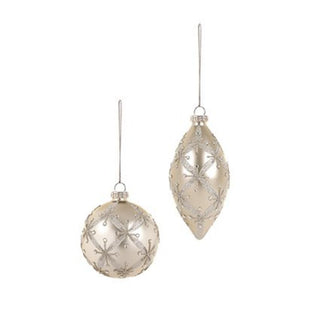 Matt Multi Silver Star Glass 2 Assorted Ball - Drop