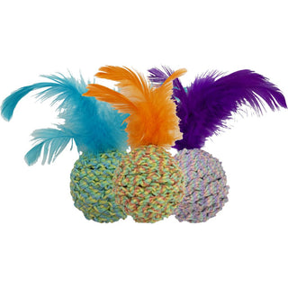 Ball & Feathers Rattle Cat Toy