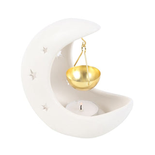 White Crescent Moon Oil Burner