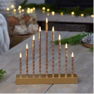 Three Kings 9 LED Candle Bridge - Gold