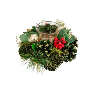 Three Kings Bauble Pine Solo Candle Holder