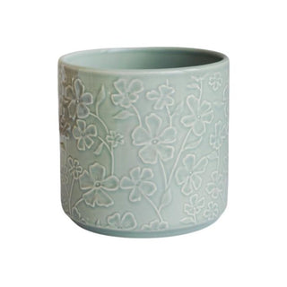 Betsy Embossed Floral Planter Mint