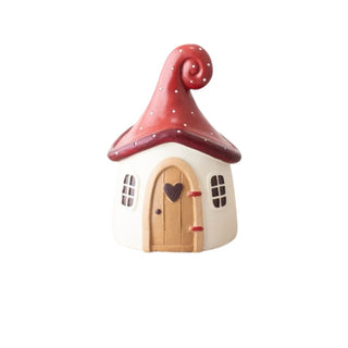 Polyresin Mushroom House Ornament