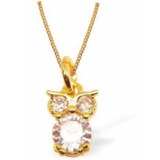 Byzantium Baby Owl Necklace with Crystal Embellishment