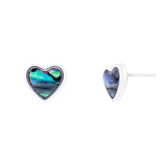 Byzantium Sweet Paua Shell Heart Stud