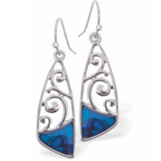 Byzantium Natural Paua Shell Celtic Drop Earrings