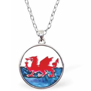 Byzantium Paua Shell Welsh Flag Necklace