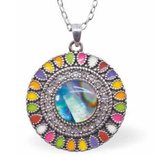 Byzantium Paua Shell Circular Multi Coloured Necklace