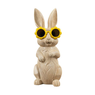 Resin Bunny With Flower Glasses