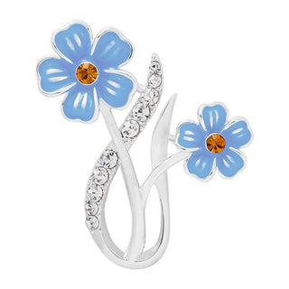 Forget Me Not Elegant Silver Plated Brooch