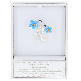 Forget Me Not Elegant Silver Plated Brooch