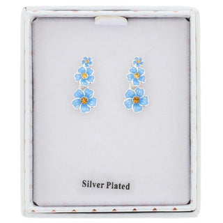 Forget Me Not Trio Silver Plated Earrings