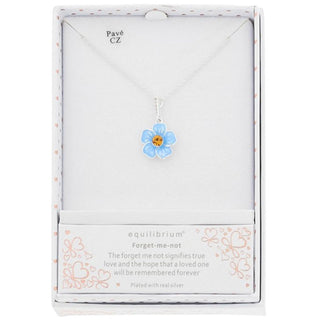 Forget Me Not Silver Plated Dainty Necklace