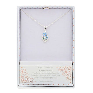 Forget Me Not Teardrop Silver Plated Necklace