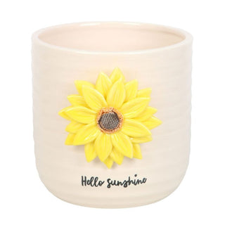 Hello Sunshine Plant Pot With Sunflower