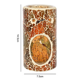 Brown Pillar Crackle Oil Burner