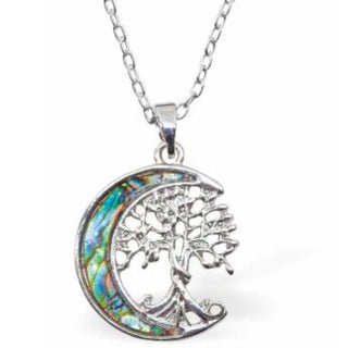 Byzantium Jewellery Paua Tree Of Life In The Moon Necklace