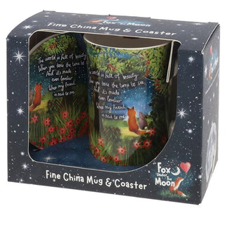 Fox Under The Moon Mug & Coaster Friend