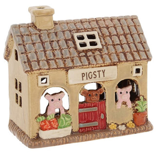Village Pottery Pig Sty Tealight