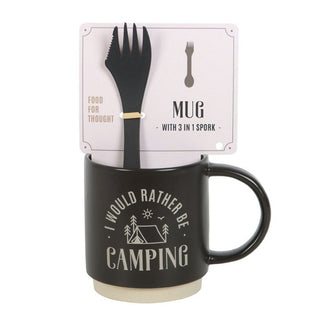I Would Rather Be Camping Mug with Spork