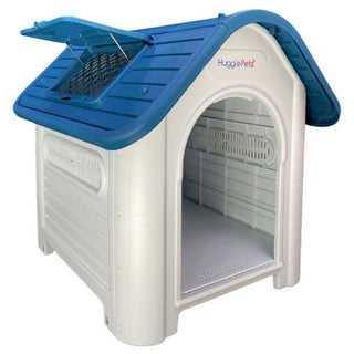 HugglePets Plastic Dog Kennel Blue Roof