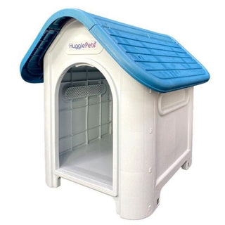 HugglePets Plastic Dog Kennel Blue Roof