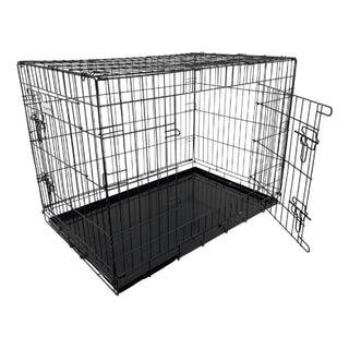 Dog Cage With Metal Tray