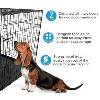 Dog Cage With Metal Tray