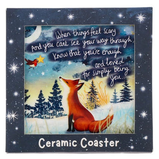 Fox Under The Moon Coaster Simply You