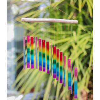 Glass Wind Chime Sloping Rectangle Rainbow